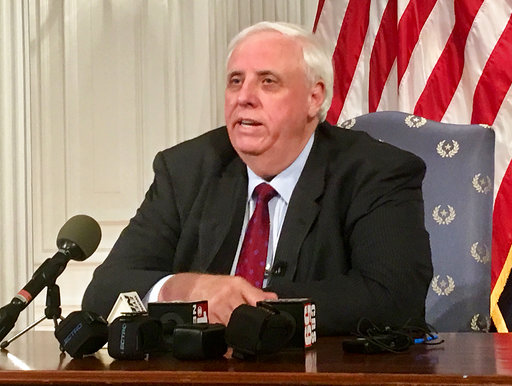 West Virginia Gov. Jim Justice hold a news conference, on Feb. 27, 2018, at the state capitol in Charleston. (AP/John Raby)