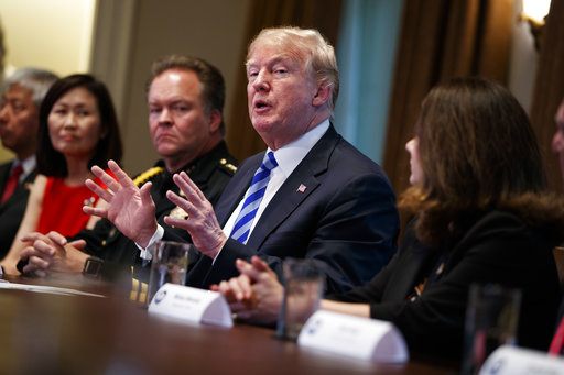 President Donald Trump speaks during a roundtable on immigration policy in California in the Cabinet Room of the White House, Wednesday, May 16, 2018, in Washington. (AP Photo/Evan Vucci)