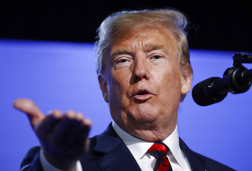 President Donald Trump speaks during a news conference on July 12, 2018, before departing the NATO Summit in Brussels, Belgium (AP/Pablo Martinez Monsivais)