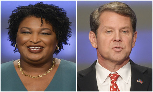 Combination of May 20, 2018, file photos shows Georgia gubernatorial candidates Stacey Abrams, left, and Brian Kemp in Atlanta. (AP Photos/John Amis, File)