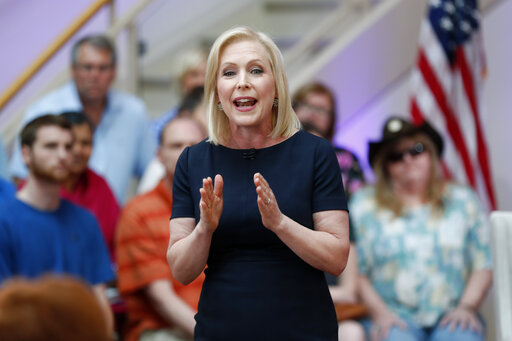 Democratic presidential candidate Sen. Kirsten Gillibrand speaks during a FOX News town hall, Sunday, June 2, 2019, in Dubuque, Iowa (AP).