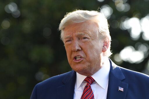 President Donald Trump talks with reporters on the South Lawn of the White House on Sept. 22, 2019, as questions swirled about his actions with Ukraine, which reportedly inspired a whistleblower complaint. (AP)
