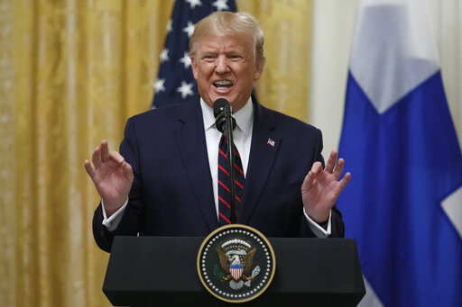 President Donald Trump speaks during a news conference with Finnish President Sauli Niinisto at the White House on Oct. 2, 2019. (AP)
