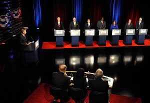Republican candidates for U.S. Senate debated in Georgia on May. 11 in Atlanta. (AP Photo)