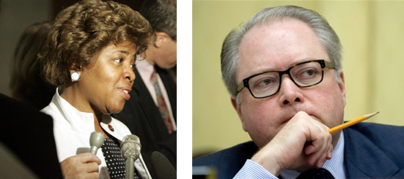 Linda Coleman, left, is challenging Republican incumbent George Holding in North Carolina's 2nd Congressional District.