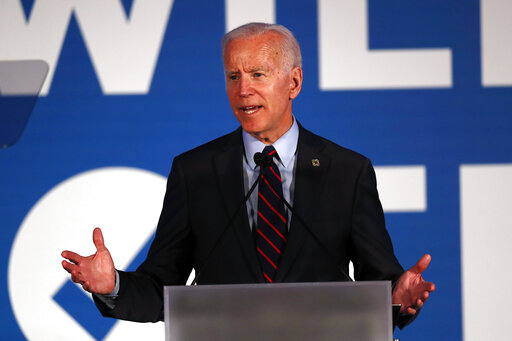 Joe Biden on November 3 campaigned in Virginia for Democratic legislative candidates. The above picture is from a campaign event this spring. (AP Photo/John Bazemore)