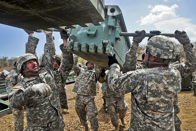 Puerto Rico Army National Guard soldiers train at Camp Santiago Joint Maneuver Training Center, Salinas, Puerto Rico. (U.S. Army/Spc. Julio A. Saunders)