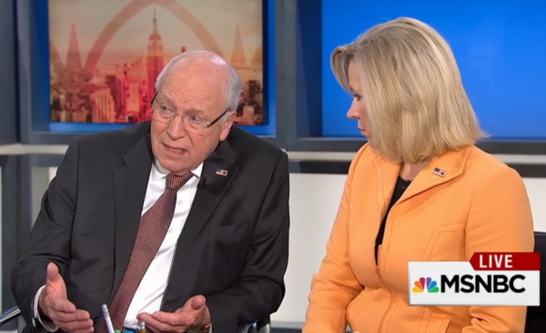 Former Vice President Dick Cheney and his daughter Liz Cheney appeared on MSNBC's "Morning Joe" on Sept. 2, 2015.