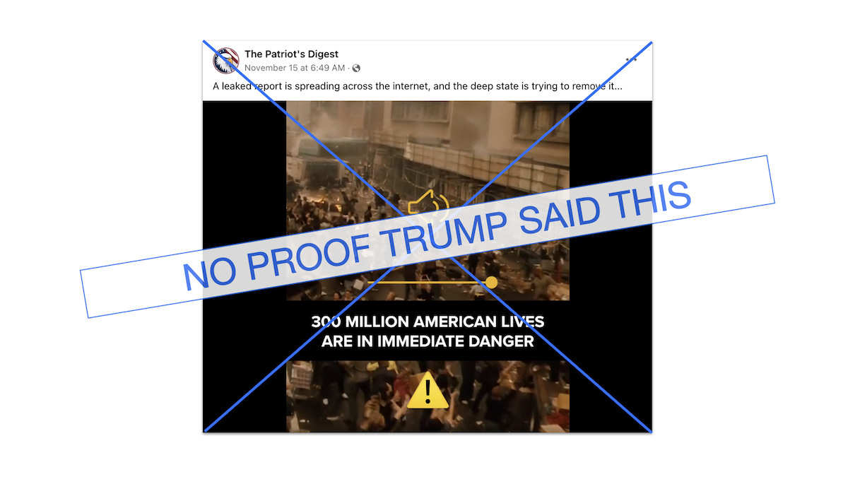 Fact Check: No proof Trump warned of imminent catastrophe affecting ‘300 million Americans’