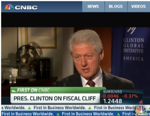 Former President Bill Clinton was interviewed on CNBC