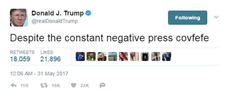 A late night tweet from the president left people puzzled.