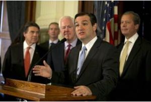 Sen. Ted Cruz, R-Texas, speaks in Austin on April 1, where he argued against expanding Medicaid. (Deborah Cannon, American-Statesman)