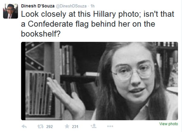 Hillary Clinton With A Confederate Battle Flag Nope An Old Image Was