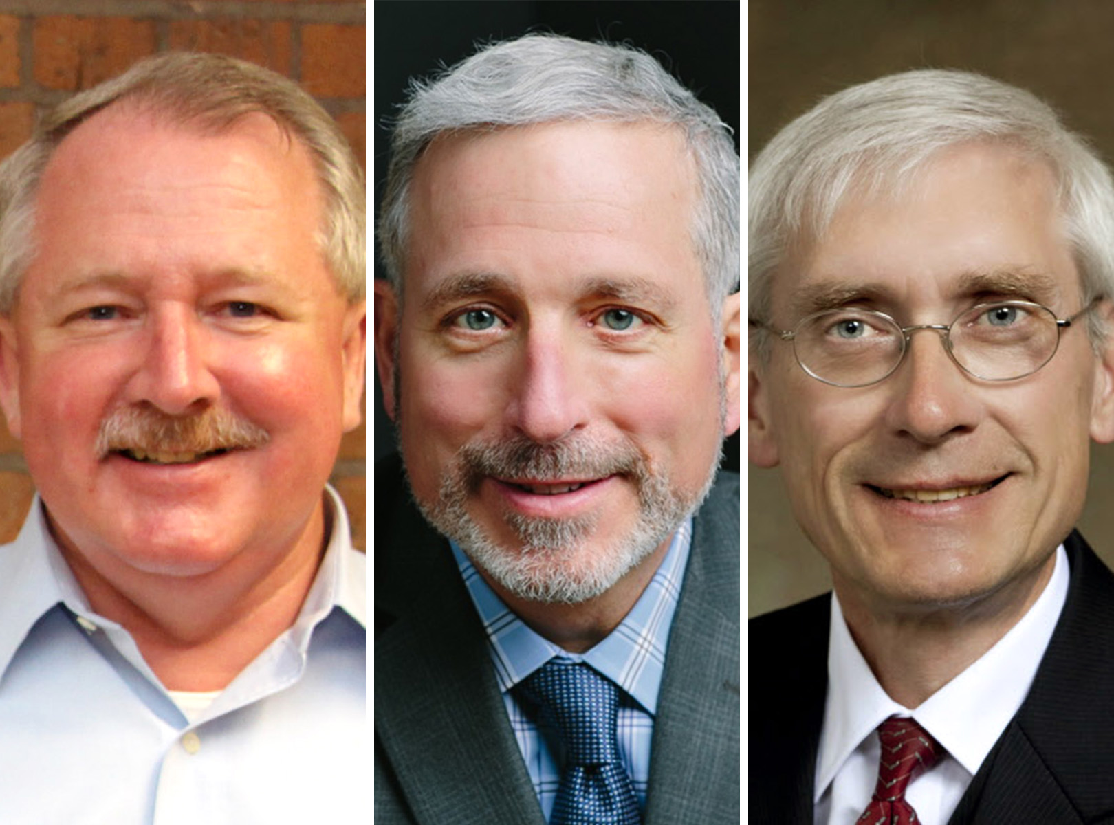 Three leading Democratic candidates for governor have criticized Walker for the deal he is pitching for a Foxconn manufacturing plant. From left, state Rep. Dana Wachs, businessman Andy Gronik, state schools superintendent Tony Evers.