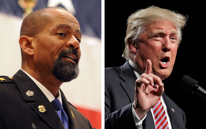 Ex-Milwaukee County Sheriff David A. Clarke Jr. (left) has been a staunch supporter of President Donald Trump.