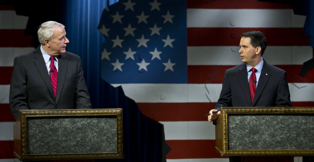 Democrat Tom Barrett faces Republican Gov. Scott Walker in the June 5, 2012 recall contest.