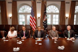 The debt ceiling negotiations have been held in the White House Cabinet Room.