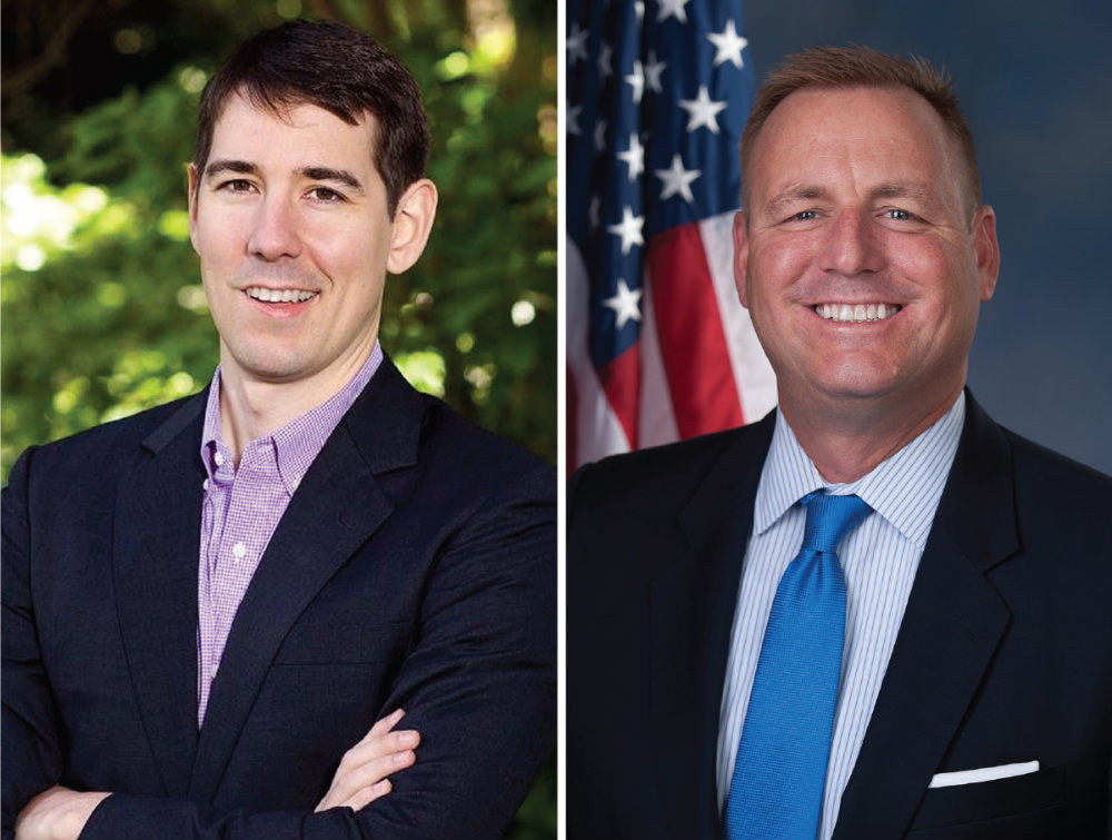 Democrat Josh Harder (left) is running for California's 10th Congressional District against incumbent Republican Rep. Jeff Denham in one of the state's most competitive campaigns.