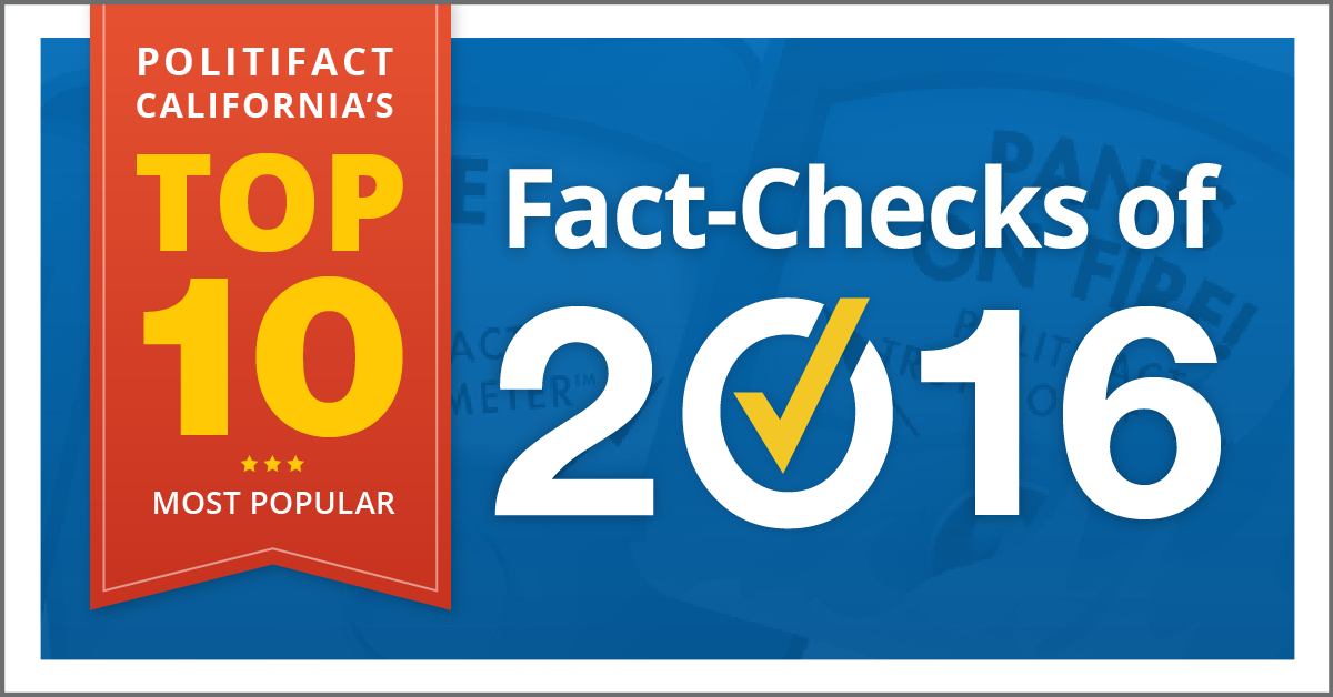 PolitiFact California Top 10 fact checks graphic