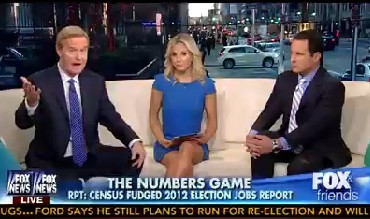 The "Fox and Friends" group talked about alleged rigging of the September 2012 jobs report on their Nov. 19, 2013, show.