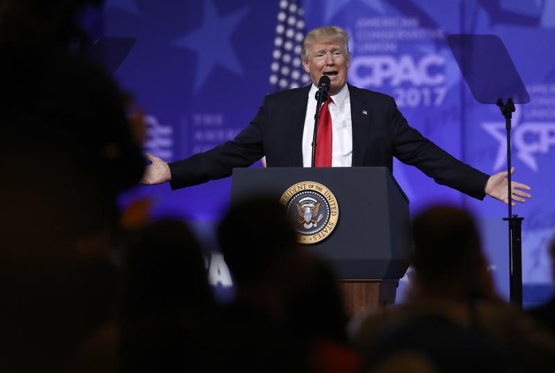 President Donald Trump speaks during the Conservative Political Action Conference at the Gaylord National Resort and Convention Center February 24, 2017 in National Harbor, Maryland. (Getty)