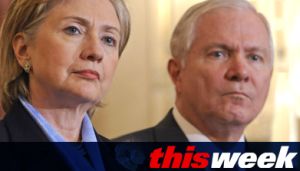 The guests on the show included Secretary of State Hillary Clinton and Defense Secretary Robert Gates.