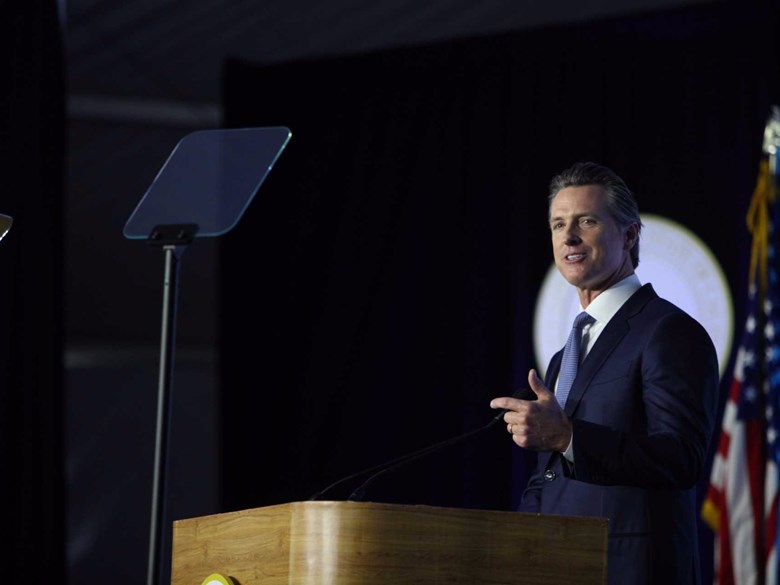 Democrat Gavin Newsom was sworn-in as California's 40th governor on Jan. 7, 2019. Andrew Nixon / Capital Public Radio