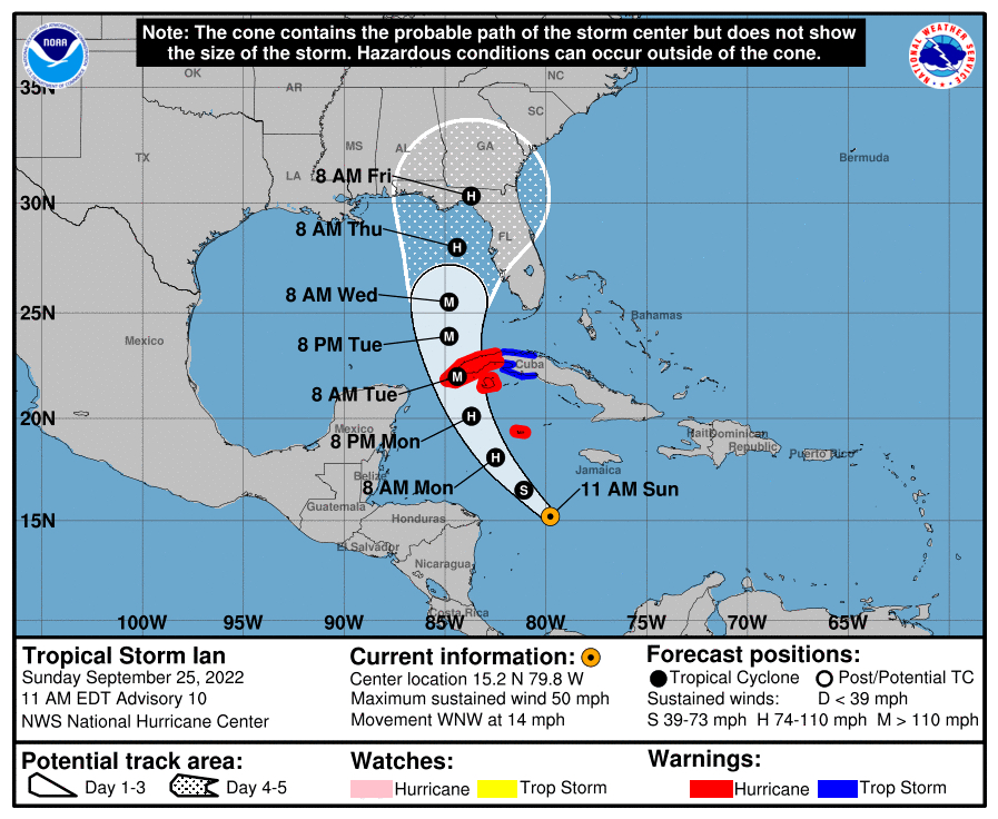 Hurricane Cone at 11 | Fact Check: Ron DeSantis - Most of Florida's Lee County wasn't in the cone three days before hurricane, but parts of it were | The Paradise News