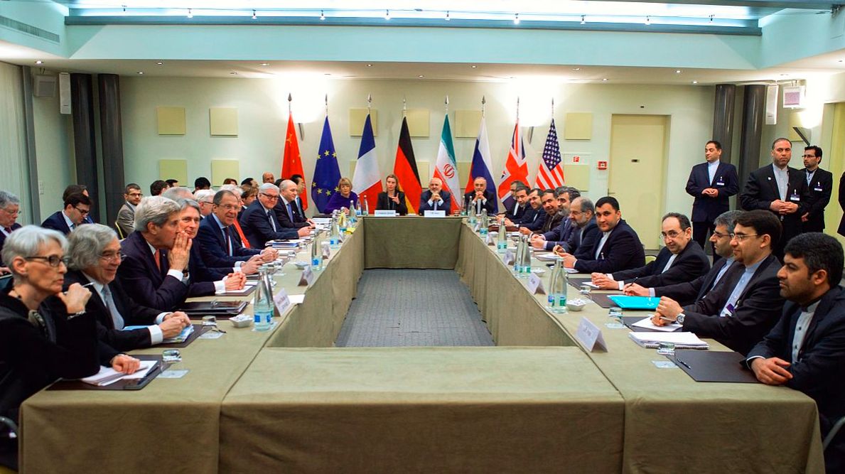 Officials from the U.S., Europe and Iran negotiate a nuclear agreement in Switzerland in 2015. (U.S. Department of State)