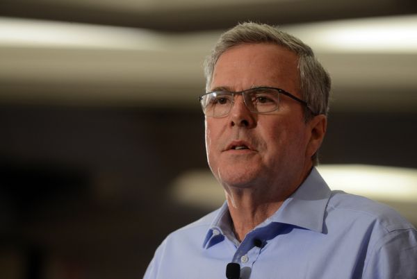 Former Florida Gov. Jeb Bush speaks at the First in the Nation Republican Leadership Summit on April 17, 2015 in Nashua, N.H.