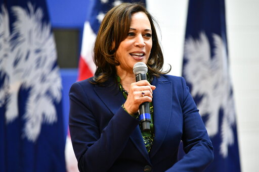 California Sen. Kamala Harris campaigns for president in South Carolina in March 2019. Associated Press