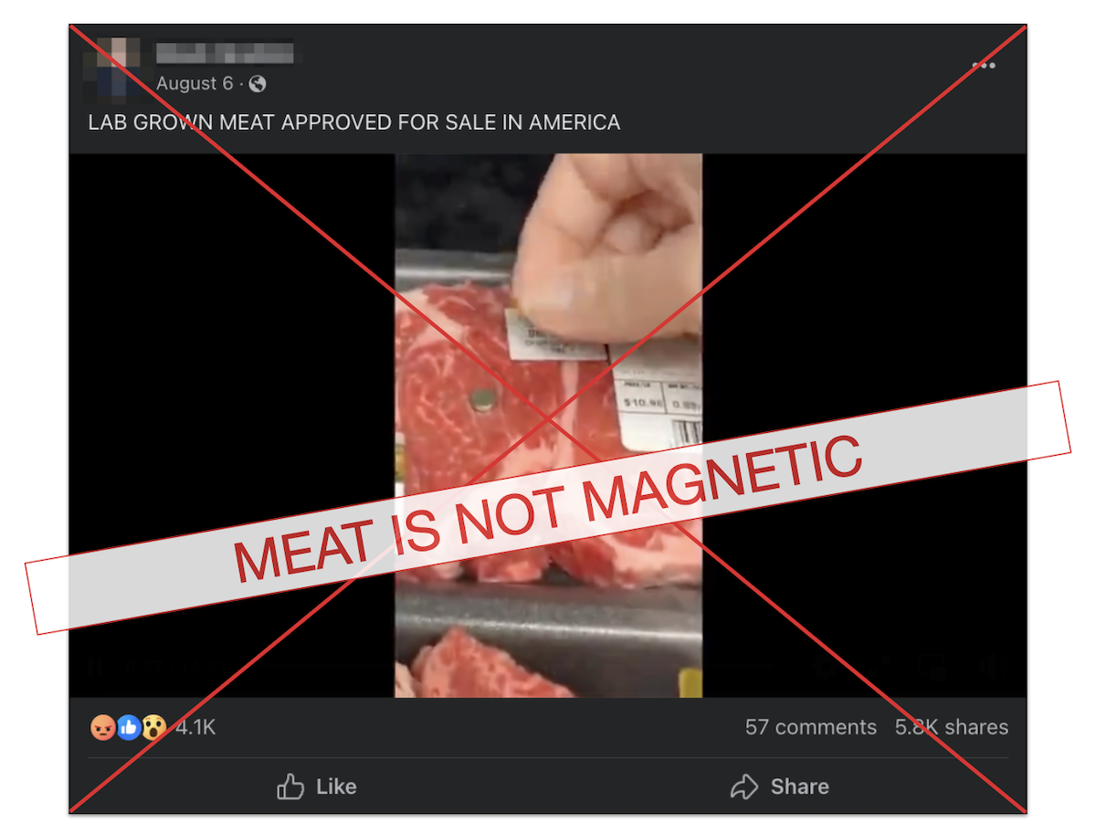 Fact Check: Facebook posts - No metal detector needed. Magnetic meat is not for sale in the U.S.