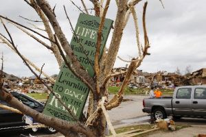 This neighborhood in southwestern Oklahoma City was heavily damaged by a strong tornado on May 30, 2013.