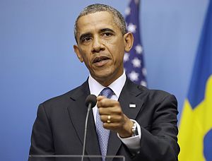 President Barack Obama spoke about Syria, red lines and the international community at a press conference in Stockholm, Sweden, on Sept. 4, 2013.