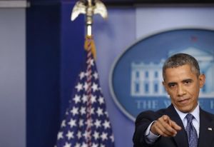 President Barack Obama speaks during a press conference at the White House on Oct. 8, 2013. The media availability was held in the midst of a government shutdown and worries over the debt ceiling.