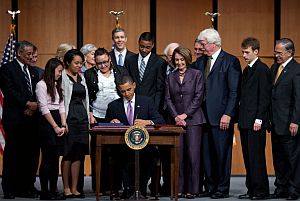 President Barack Obama signed the Health Care and Education Reconciliation Act of 2010 into law.