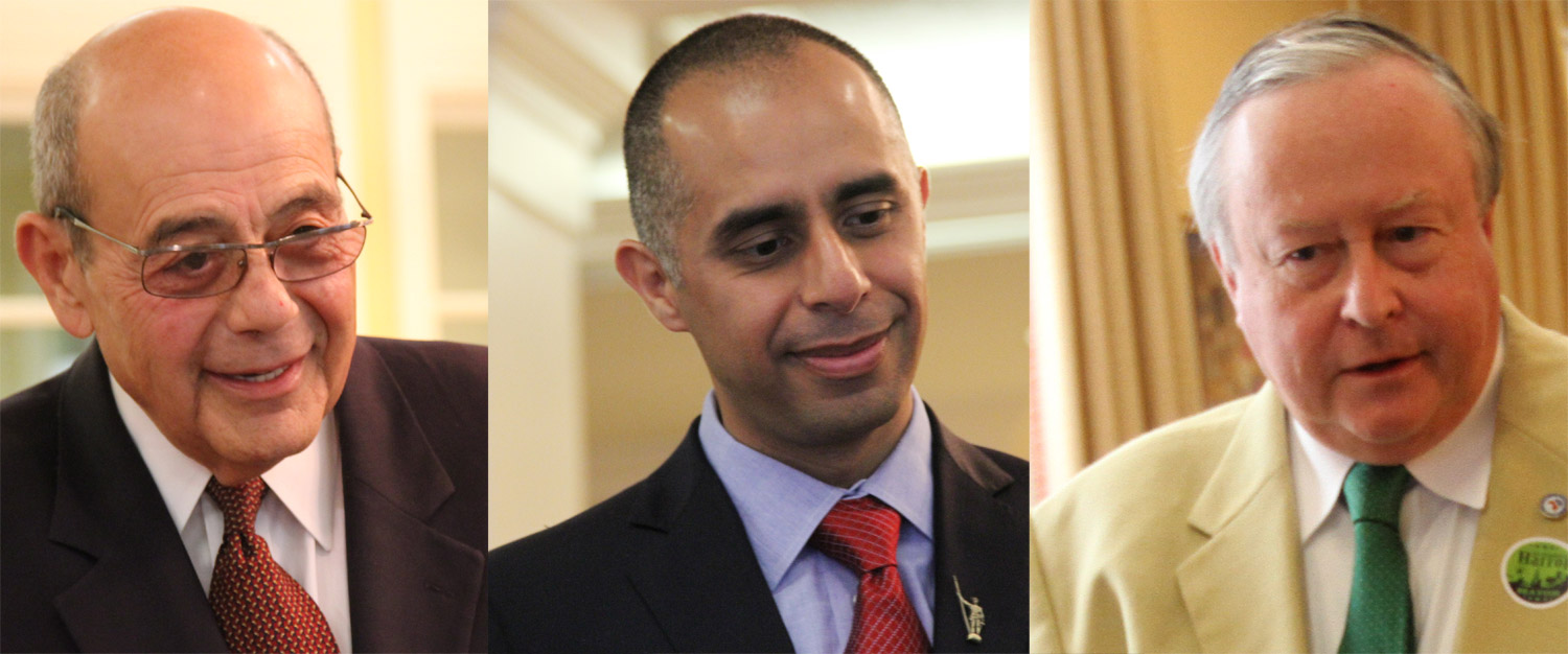 Providence mayor candidates Vincent "Buddy" Cianci, Jorge Elorza and Daniel Harrop.