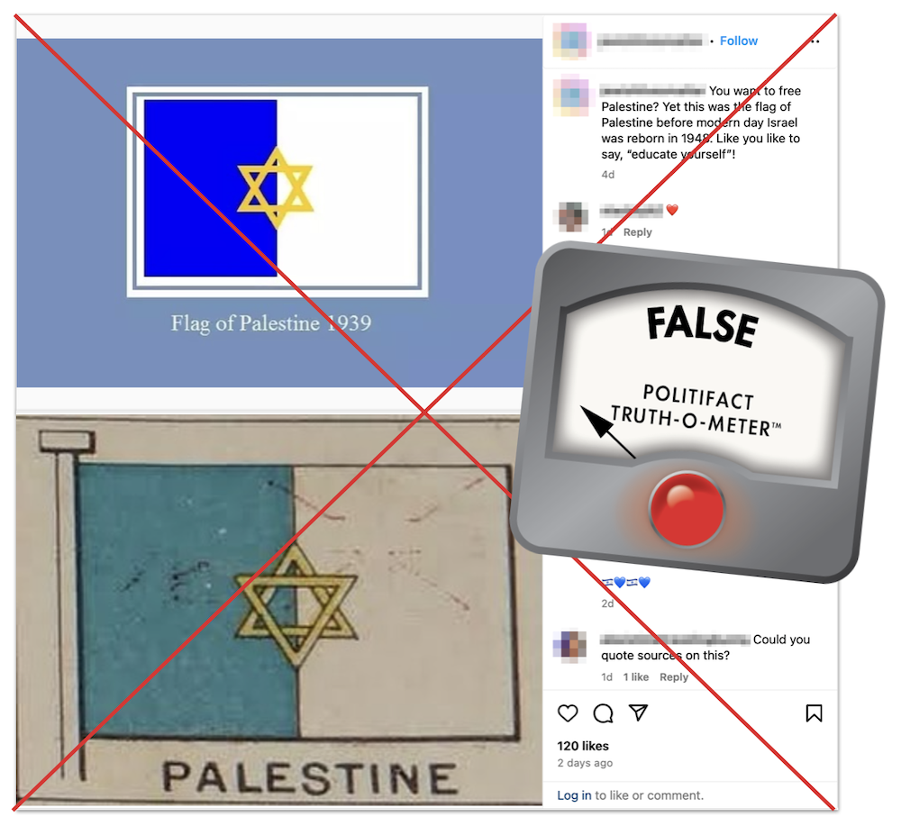 Fact Check: No, a past Palestinian flag didn’t feature the Star of David