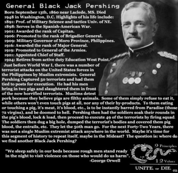 Donald Trump cites dubious legend about Gen. Pershing, pig's blood and