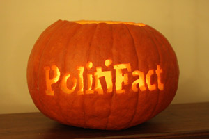 Our PolitiFact jack-o-lantern
