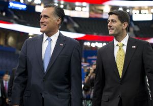 Mitt Romney and Paul Ryan did a walk-through of the convention hall on Aug. 30.