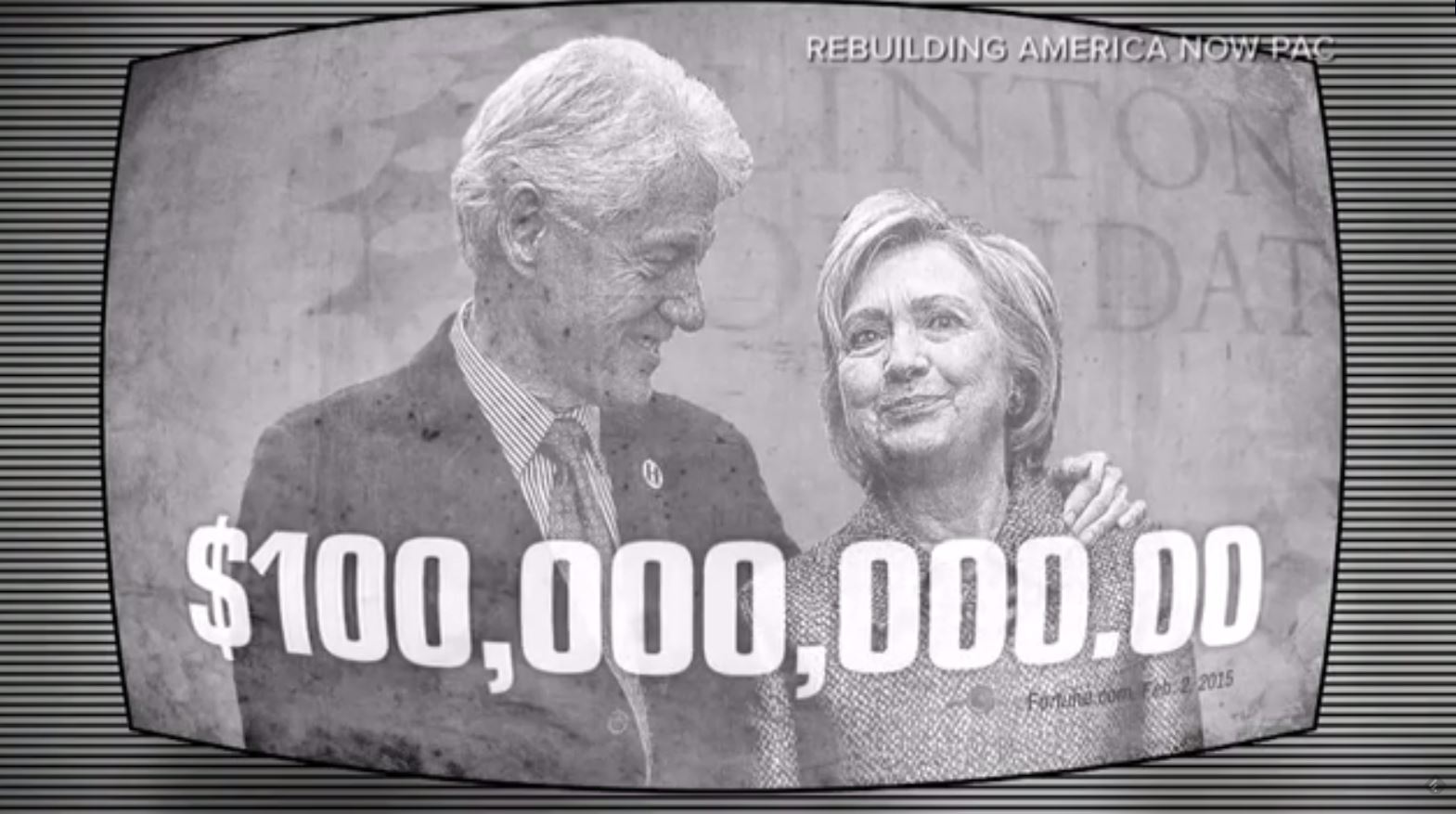 A pro-Donald Trump super PAC, Rebuilding America Now, is attacking Hillary Clinton over allegedly using the Clinton Foundation to build personal wealth.