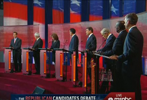 Eight Republican candidates took part in the debate at the Reagan Library.