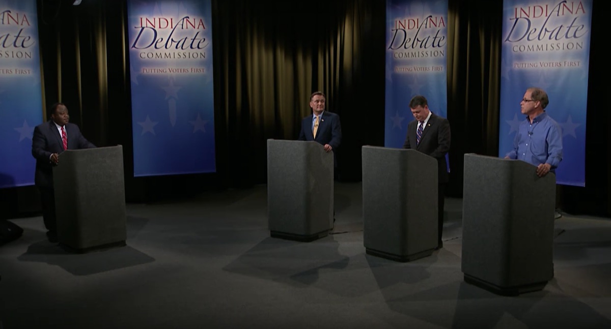 Luke Messer, Todd Rokita and Mike Braun make their cases at the last debate before the Indiana Republican primary.