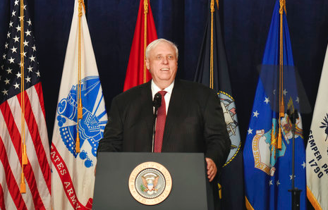 West Virginia Gov. Jim Justice speaks at a Salute to Service charity dinner on July 3, 2018. (AP/Chris Jackson)