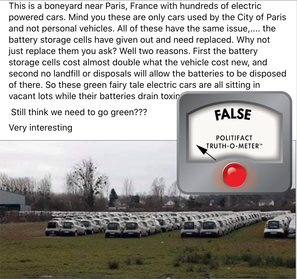 PolitiFact No, electric cars weren’t abandoned because batteries too