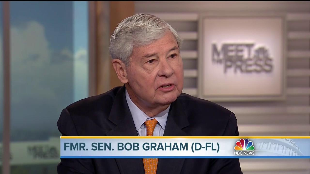 Former Sen. Bob Graham wants the U.S. government to release a classified report about Saudi Arabia's possible role in the Sept. 11 attacks on April 24 on NBC's "Meet the Press." (NBC News)