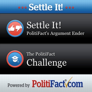 <i>Settle It! PolitiFact's Argument Ender,</i> allows you to search for fact-checks and play the PolitiFact Challenge, a quiz that tests your knowledge of our fact-checking.