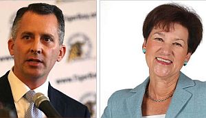 Republican David Jolly, left, will face Democrat Alex Sink in a March special election to represent Florida's 13th district in Congress.