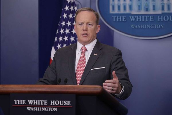 White House Press Secretary Sean Spicer answers reporters' questions during the daily press briefing at the White House April 17, 2017. (Chip Somodevilla/Getty Images)